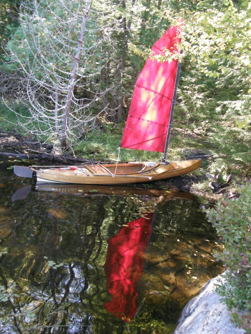 Bufflehead sailing canoe